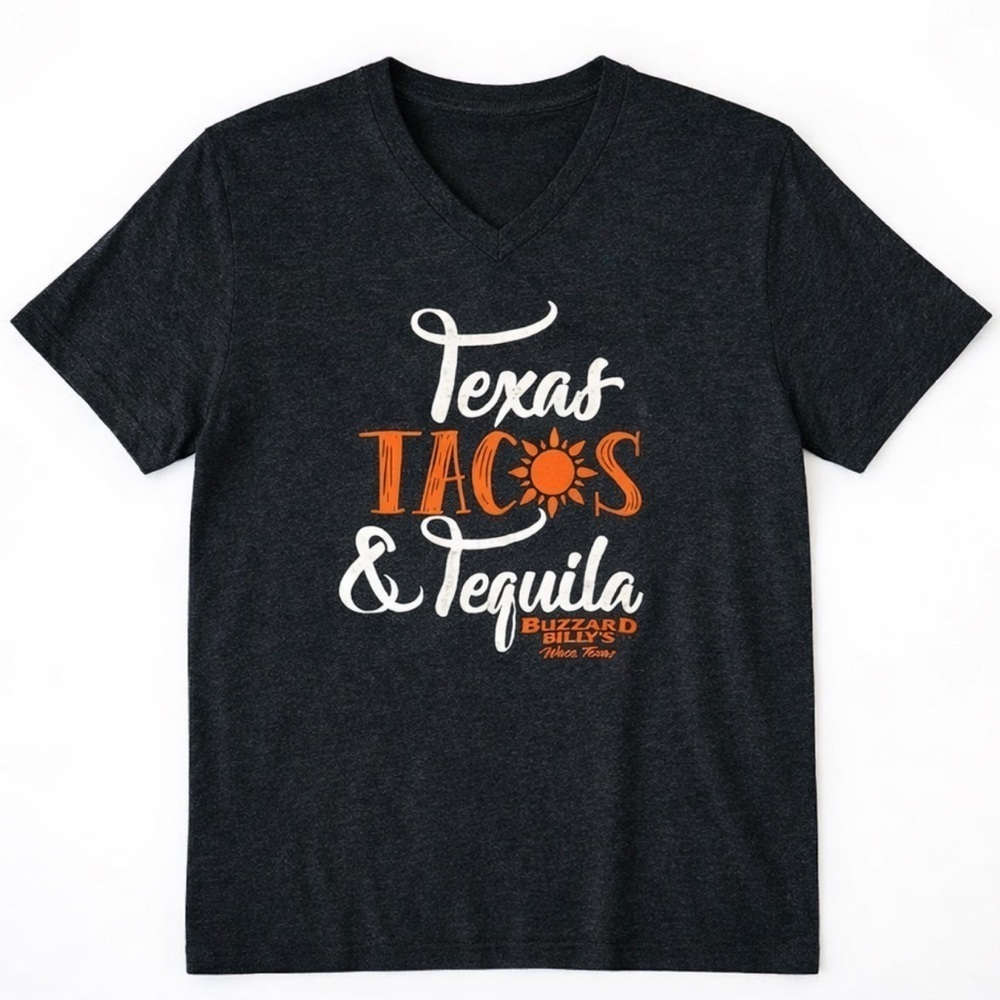 Buzzard Billys Bar T Shirt Size XL Grey Waco Texas Texas, Tacos & Tequila